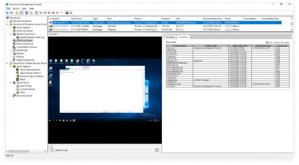 User activity monitoring