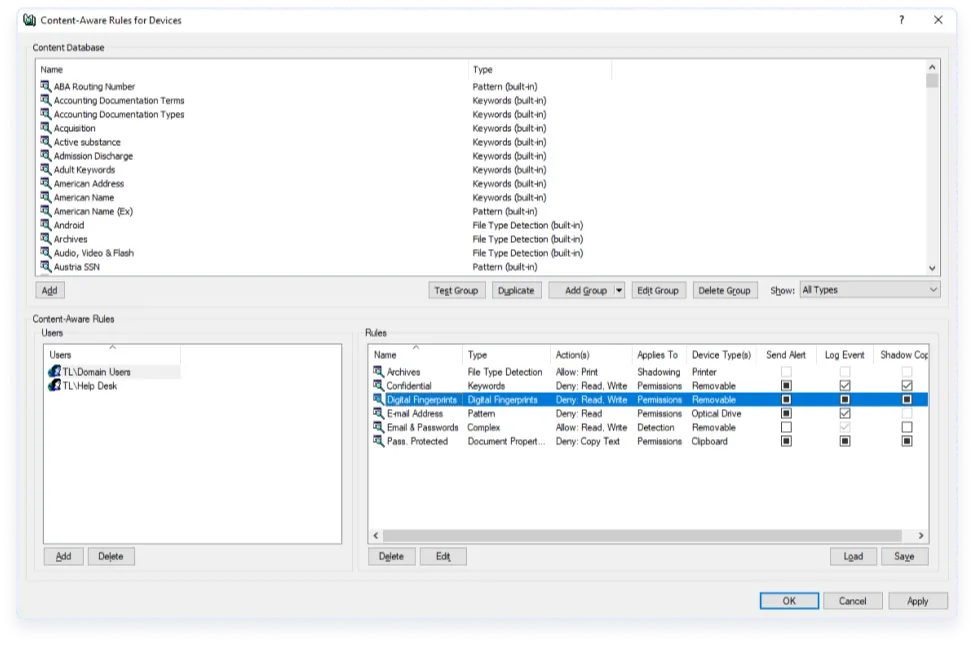 Acronis DeviceLock ContentLock
